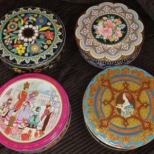 4 Vintage Cookie / Candy Tins (one Rare)